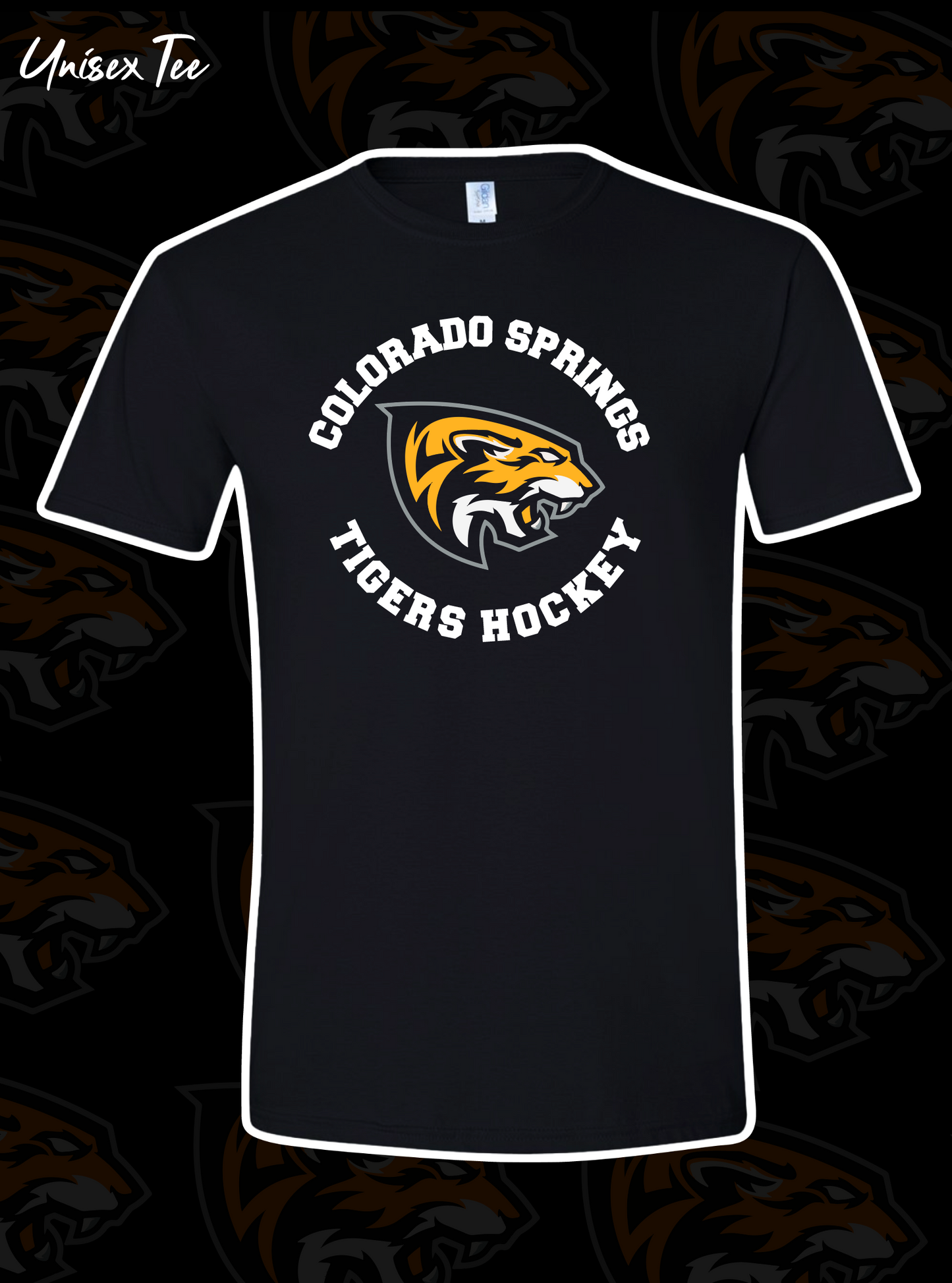 Tigers Hockey Adult Unisex Tee Circular Logo
