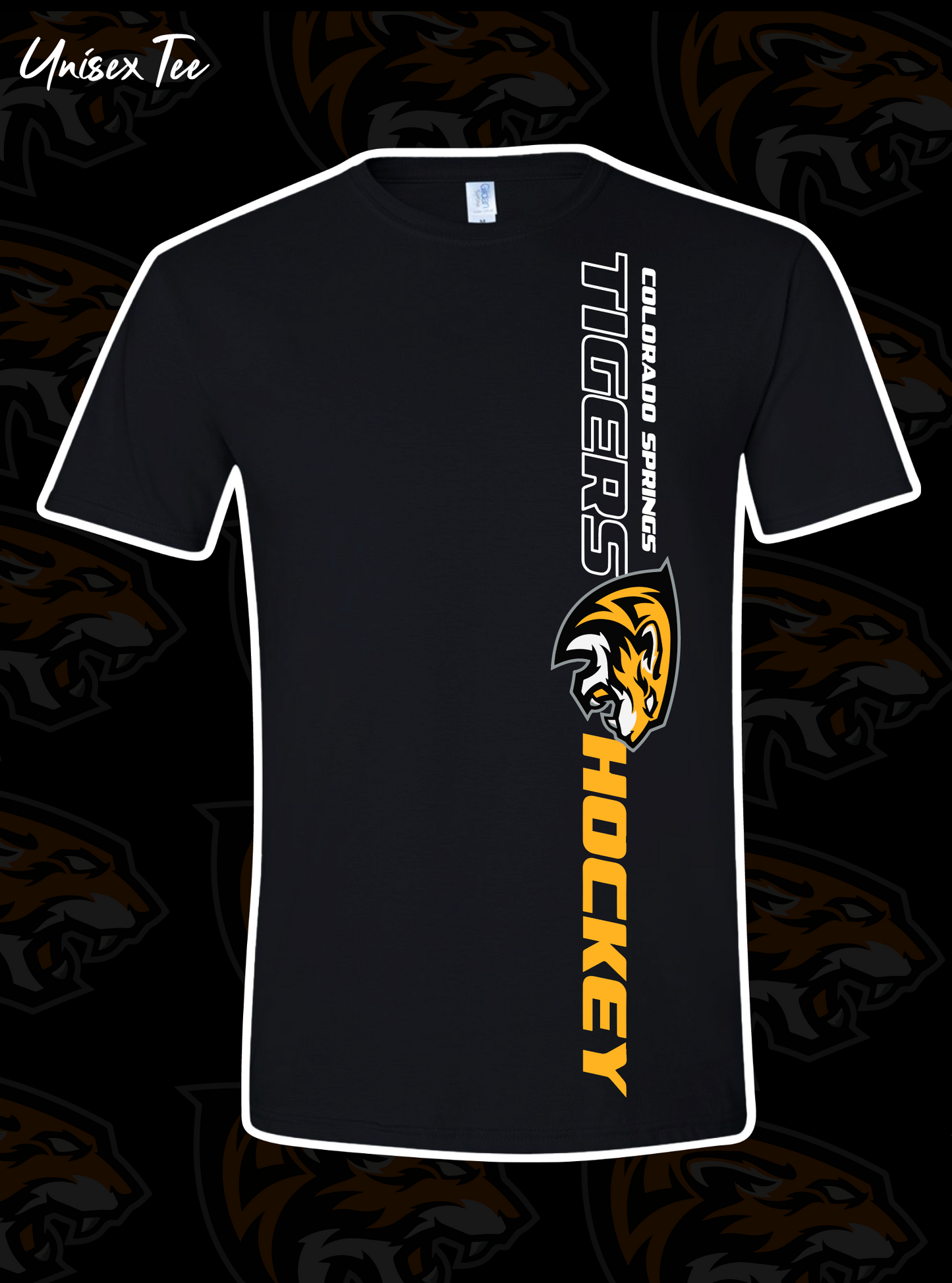 Tigers Hockey Adult Unisex Tee Vertical