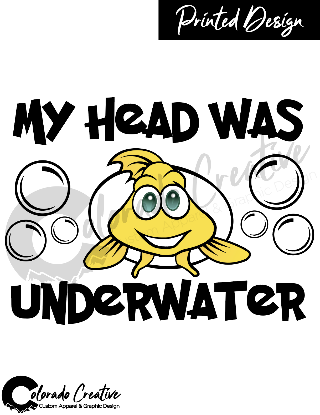 LITTLE FINS YOUTH TEE "MY HEAD WAS UNDERWATER"