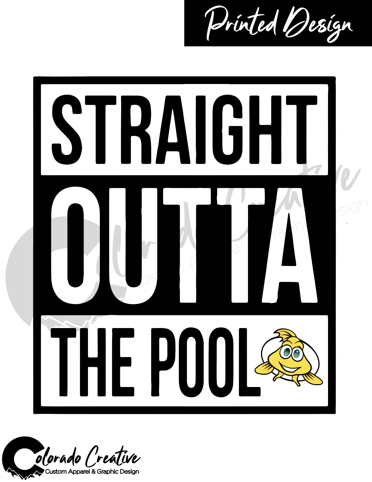 LITTLE FINS VNECK WOMEN'S TEE "STRAIGHT OUTTA THE POOL"