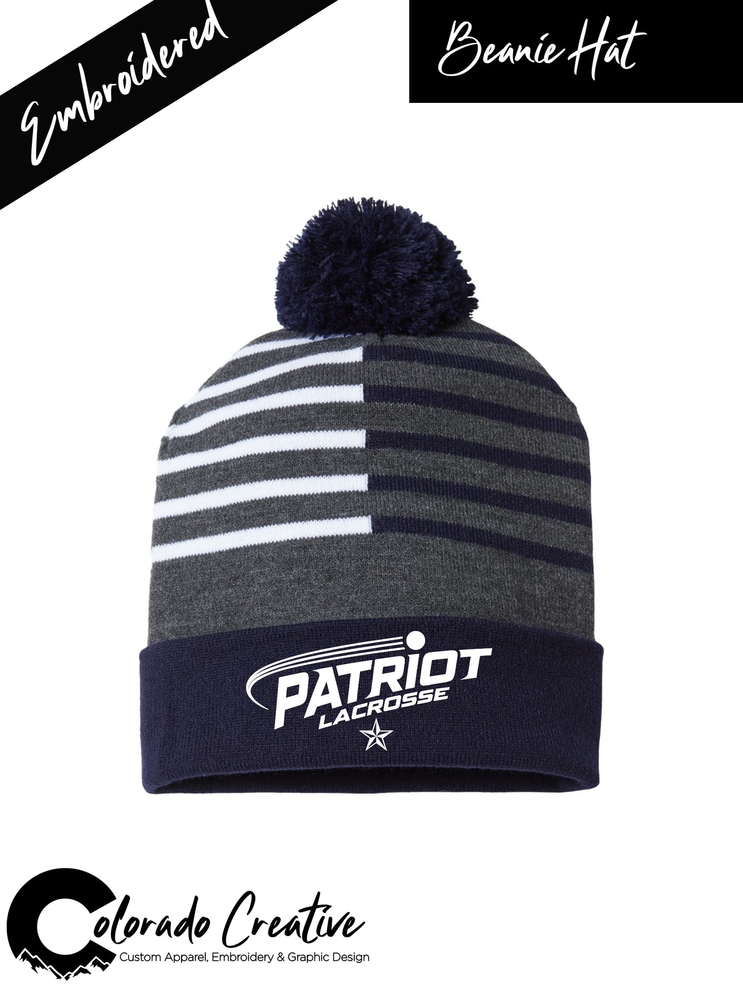 Patriots Swoosh on Half Color Beanie