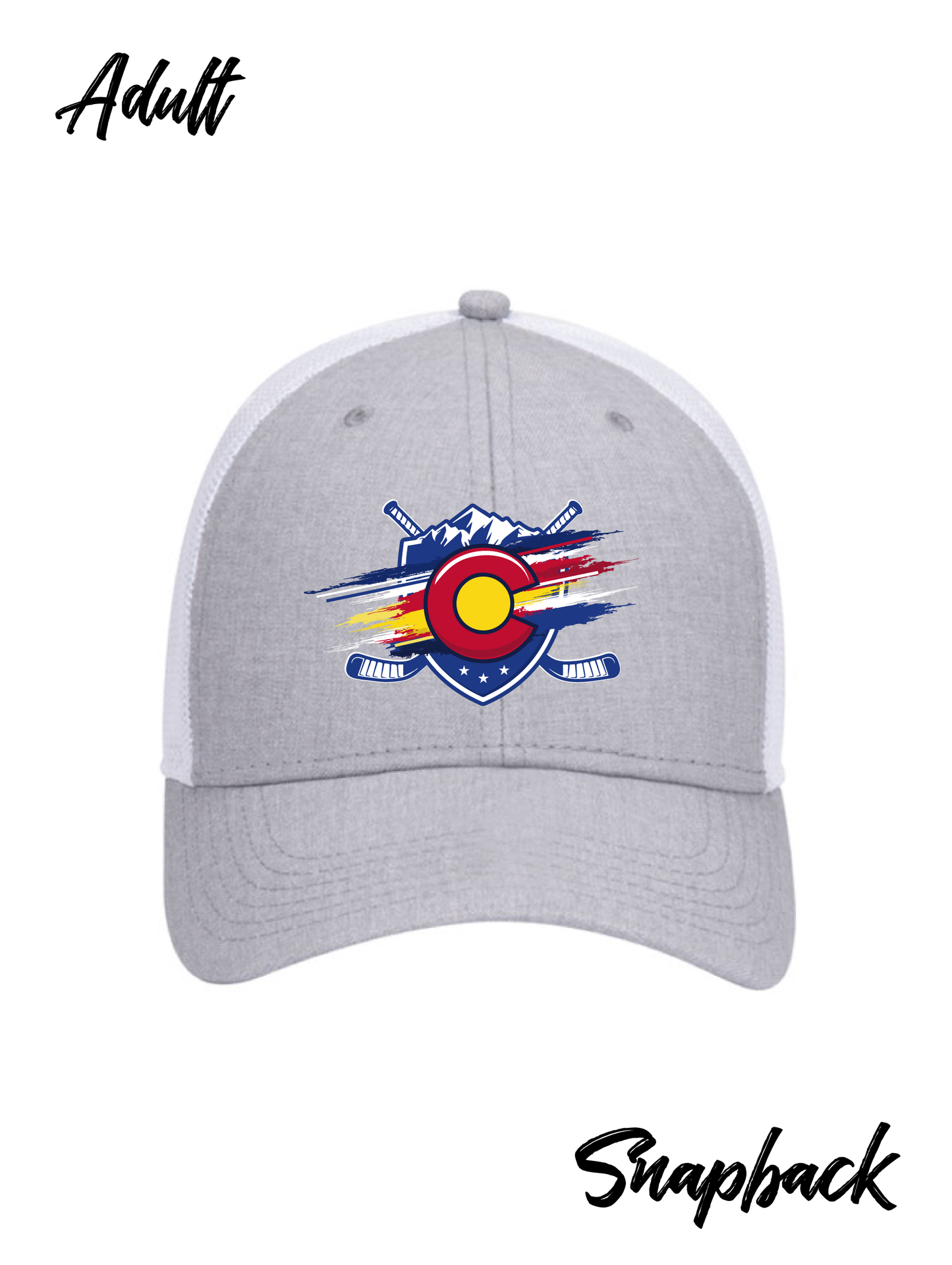 Colorado Made Adult Grey and White Snapback