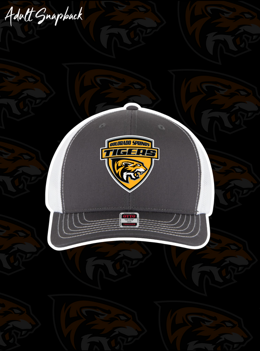 Tigers Hockey Adult Snapback Grey and White