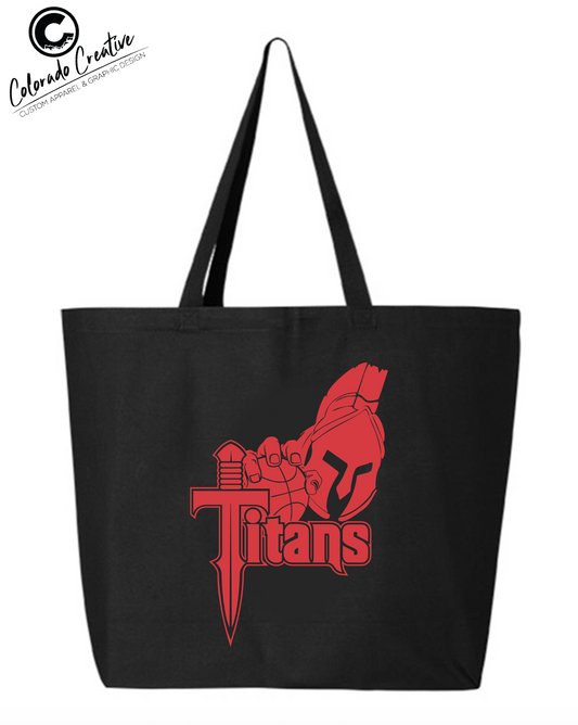 TITANS BASKETBALL BLACK CANVAS TOTE