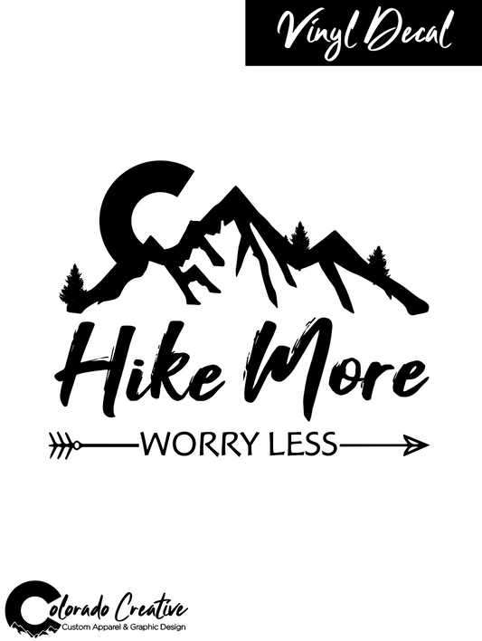 Hike More Worry Less Vinyl Decal