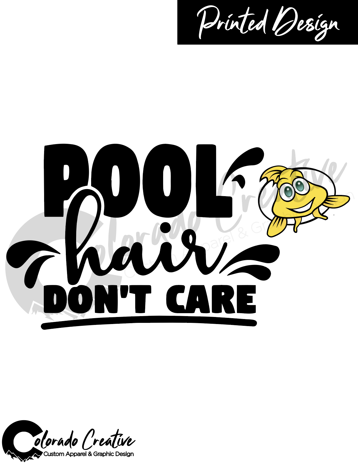 LITTLE FINS YOUTH TEE "POOL HAIR DON'T CARE"