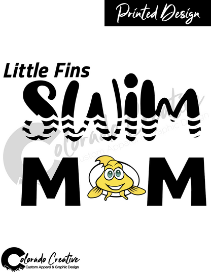 LITTLE FINS VNECK WOMEN'S TEE "SWIM MOM"