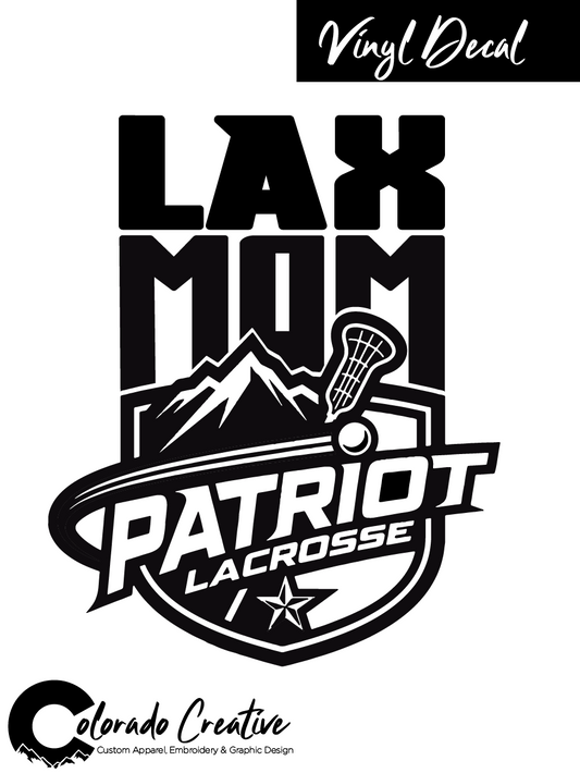 Patriots Lacrosse LAX Mom Shield Vinyl Decal