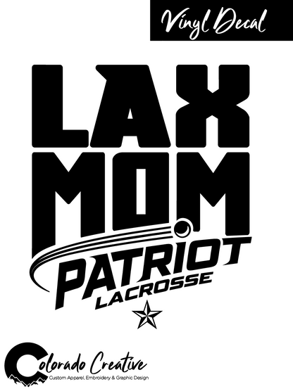 Patriots Lacrosse LAX Mom Swoosh Vinyl Decal